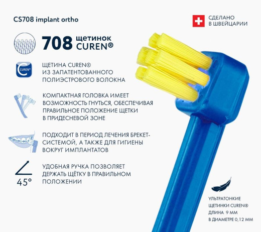 Щетка для имплантов и ортоконструкций