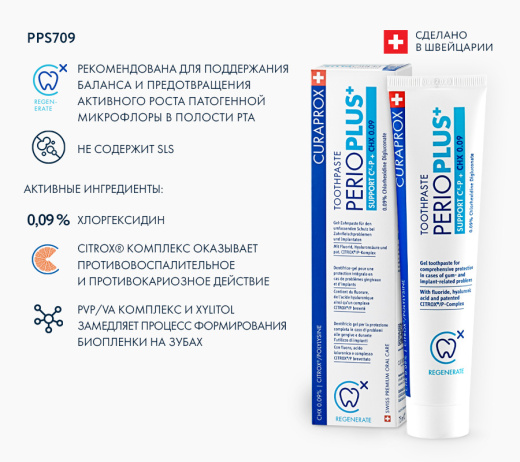 Зубная паста CURAPROX Perio Plus Support, 75 мл